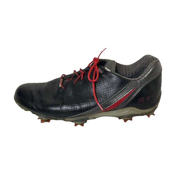 Footjoy Mens Sz 9.5 DNA 2.0 53385 Black Leather Lace Up Golf Shoes Soft Spikes - Picture 1 of 16